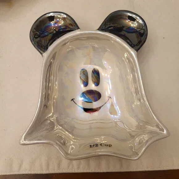 Disney Mickey & Minnie Mouse Ghost Set Of 4 Iridescent Measuring Cups - New - Picture 4 of 8